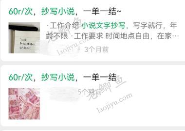 60r/次,抄写小说什么套路？打字赚钱什么骗局？配图